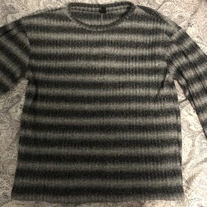 Turkish DeFacto Striped Bubble Sleeve Sweater